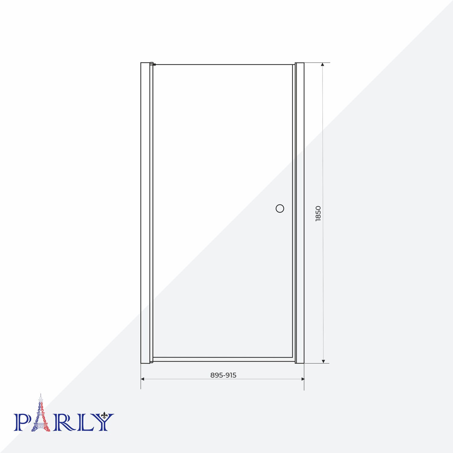 Душевая дверь Parly DE90F 90x185, стекло матовое, профиль белый - фото 1