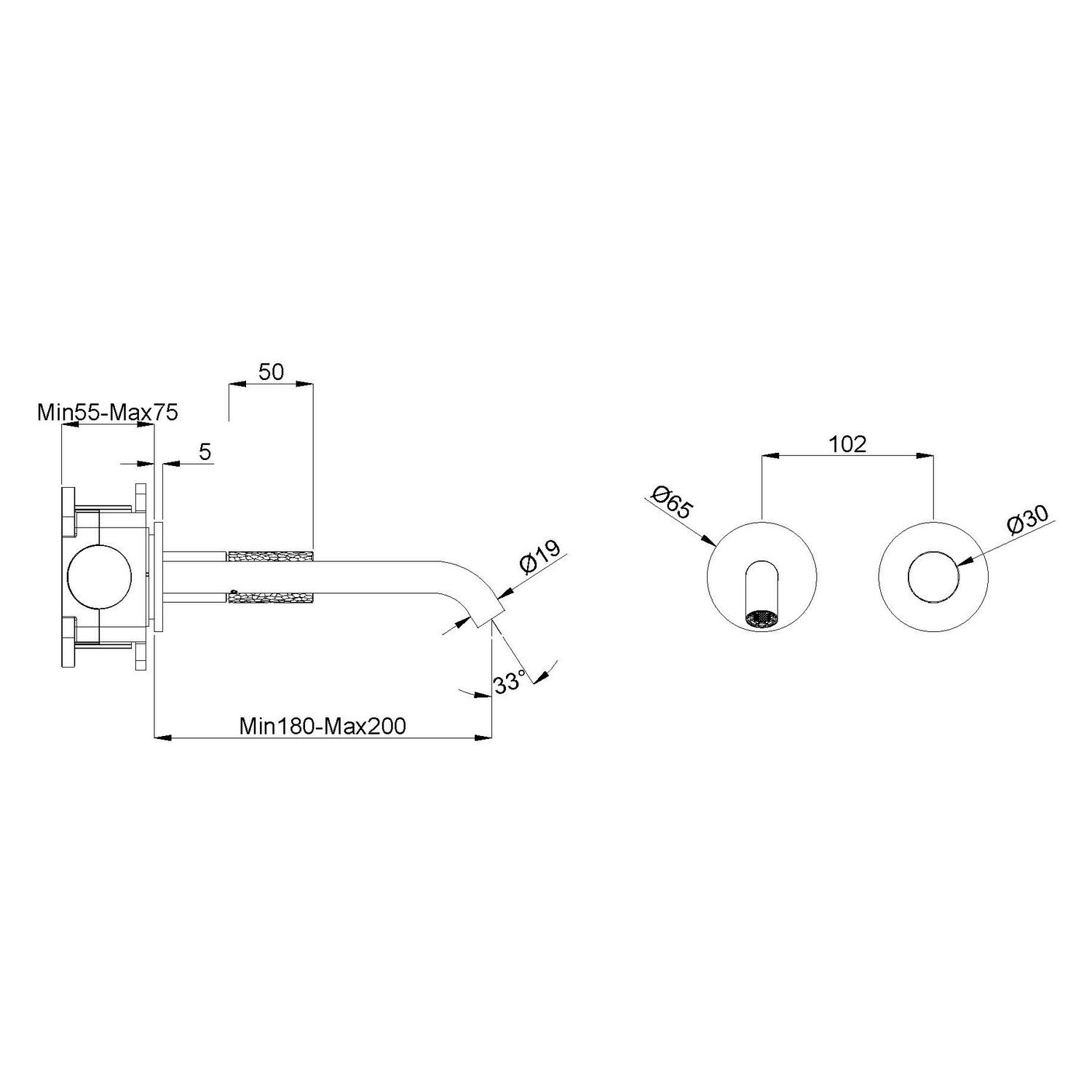Смеситель Vincea Aura VBFW-6AU1CH для раковины, встраиваемый, цвет хром - фото 1