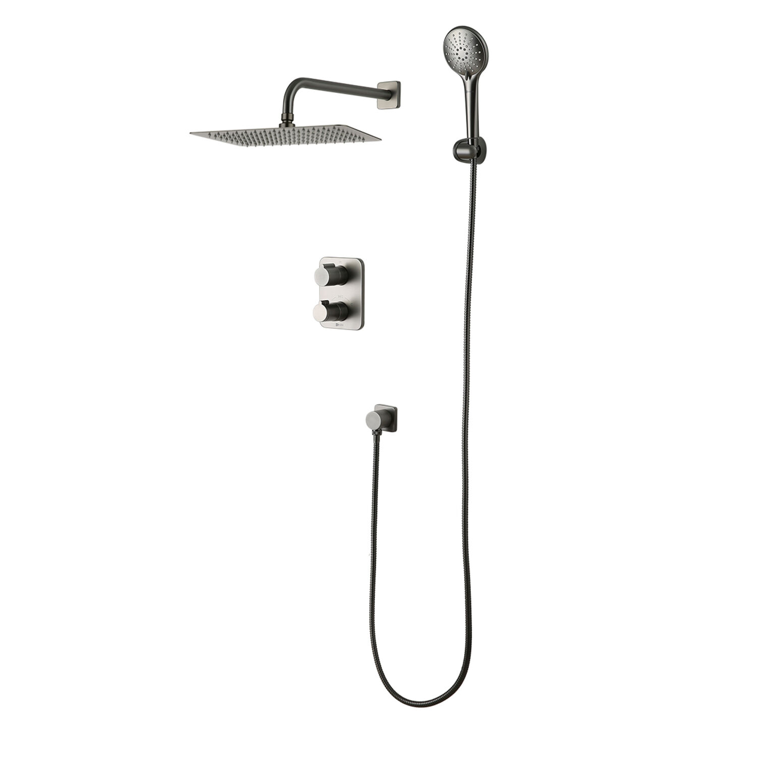 Душевой комплект Lemark Bronx LM3749GM, встраиваемый, цвет графит