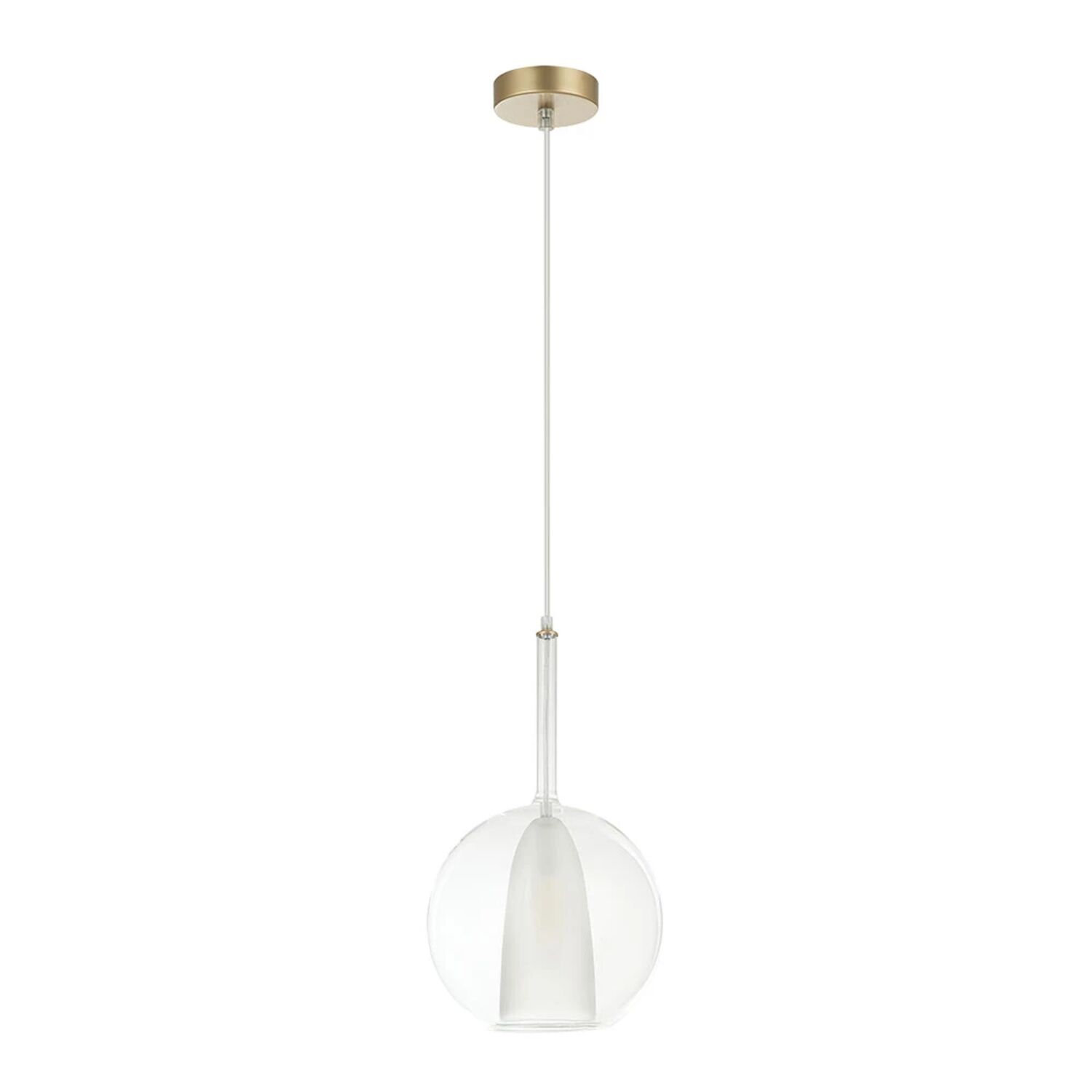 Подвесной светильник Arte Lamp Gala A2725SP-1SG, арматура матовое золото, плафон стекло белое/прозрачное