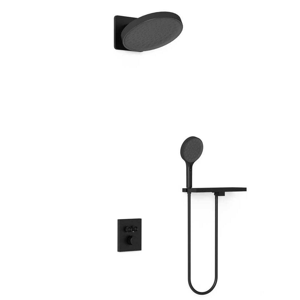 Душевой комплект Vincea Inspire VSFW-3I22MT3RMB, встраиваемый, с термостатическим смесителем, цвет черный