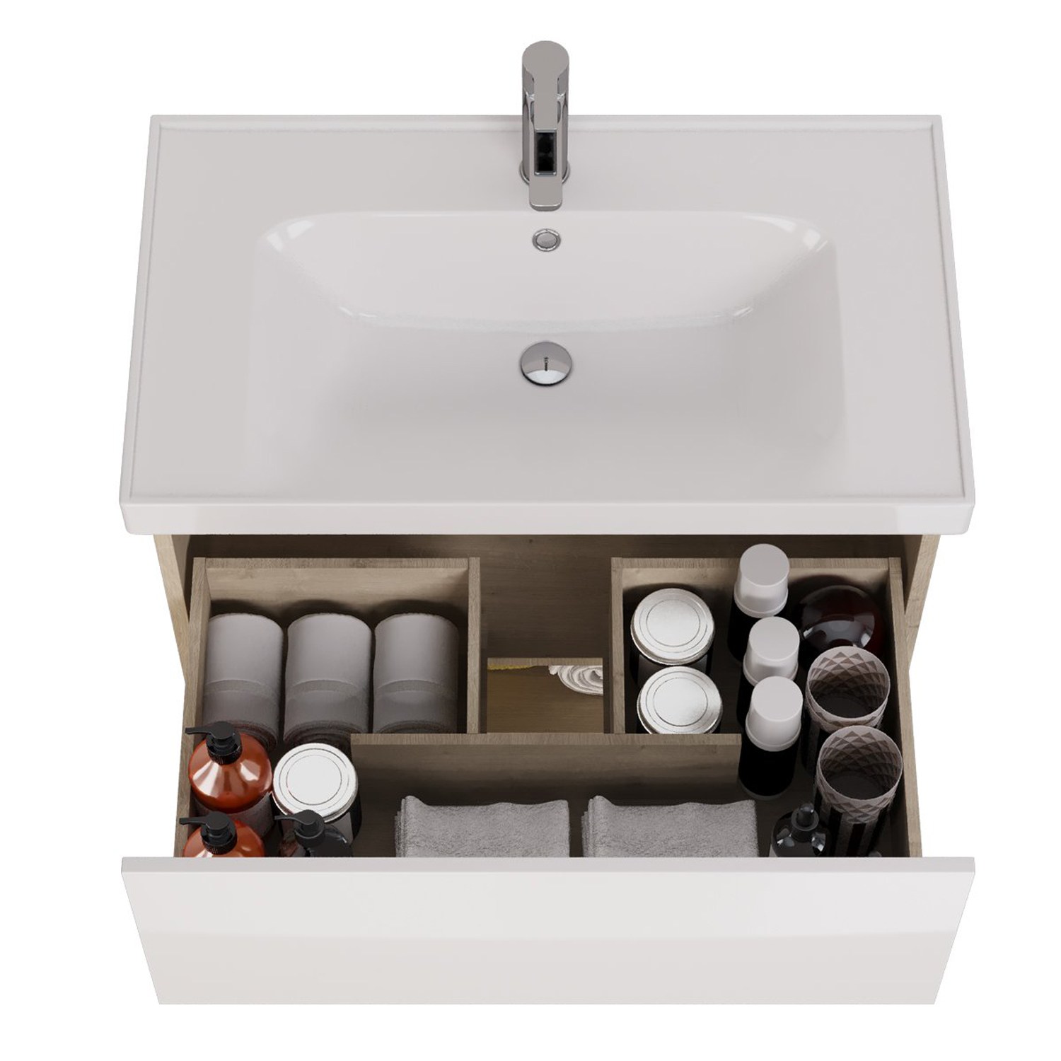 Мебель для ванной Dreja Perfecto 90, цвет дуб / белый лак - фото 1