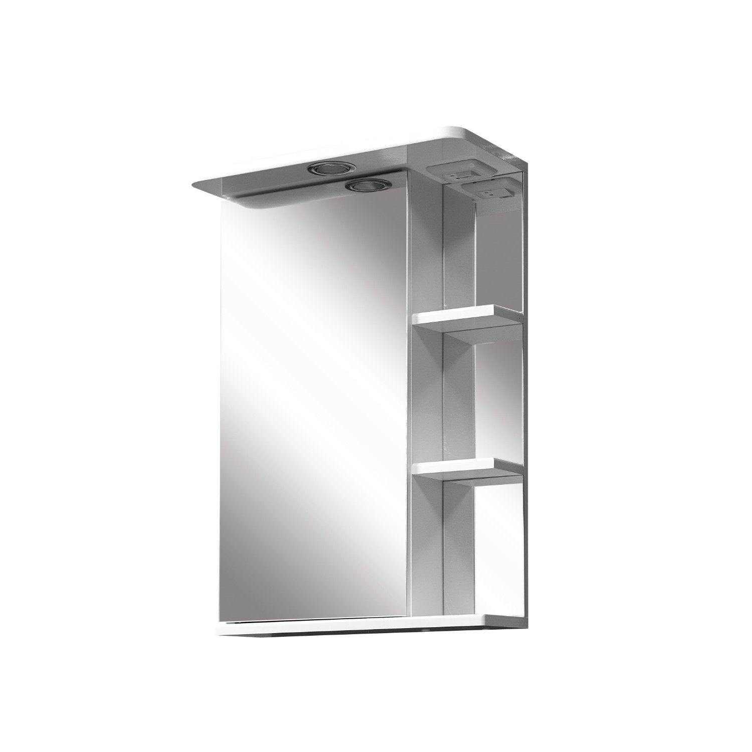 Шкаф-зеркало Stella Polar Нелея 45/С, левый, с подсветкой, цвет белый