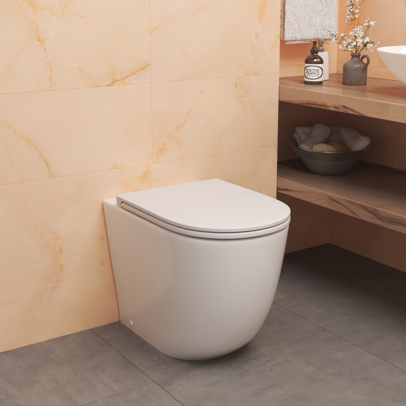 Комплект: Бачок JK01252+Кнопка JK207550 золото+Stella JK1043001 приставной / напольный унитаз, смыв торнадо - фото 1