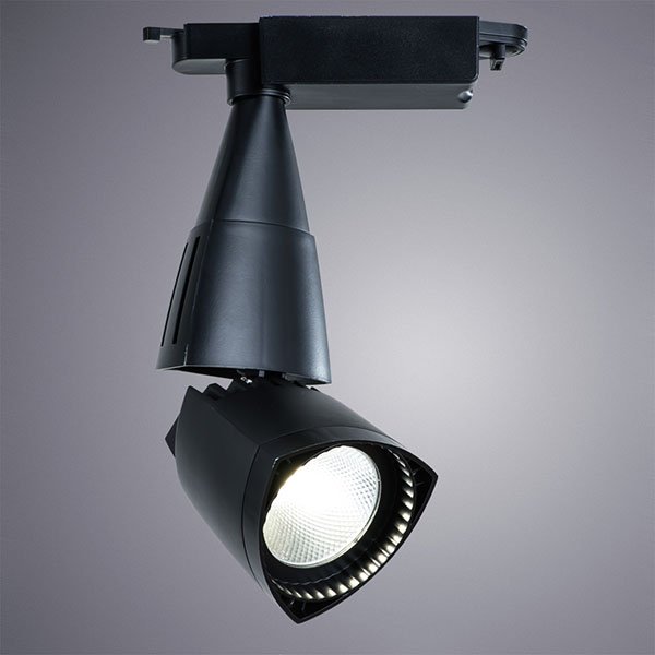 Трековый светильник Arte Lamp Lynx A3830PL-1BK, арматура черная, плафон металл черный, 10х13 см - фото 1