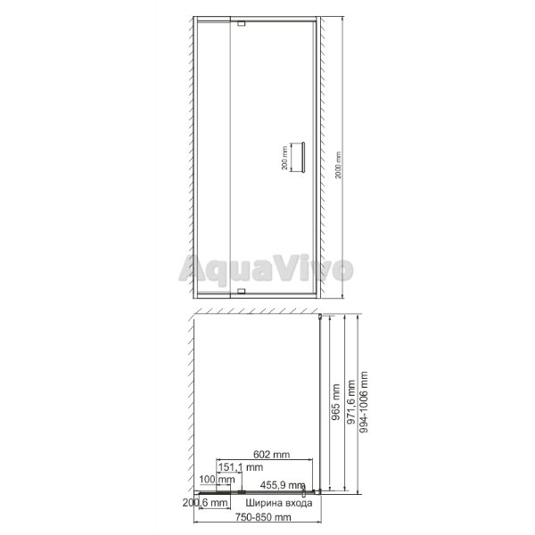 Душевой уголок WasserKRAFT Berkel WasserSchutz 48P29 80х100, прямоугольный, стекло прозрачное, профиль серебристый