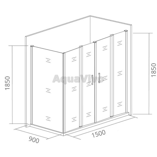 Душевой уголок Good Door Infinity WTW-TD+SP-G-CH 150x90, стекло грейп, профиль хром - фото 1