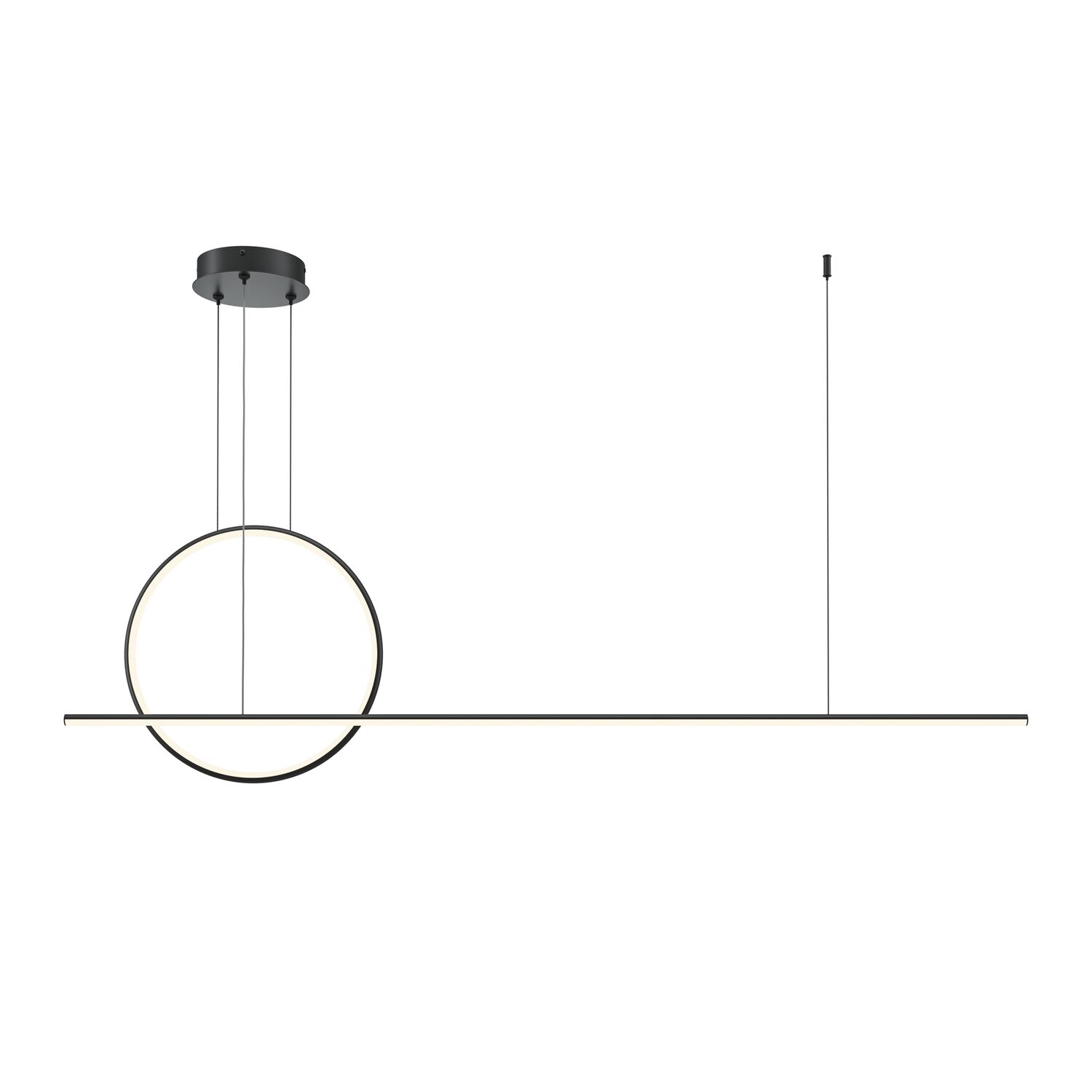 Подвесной светильник Maytoni Halo MOD247PL-L49BK, арматура черная, профиль силикон белый