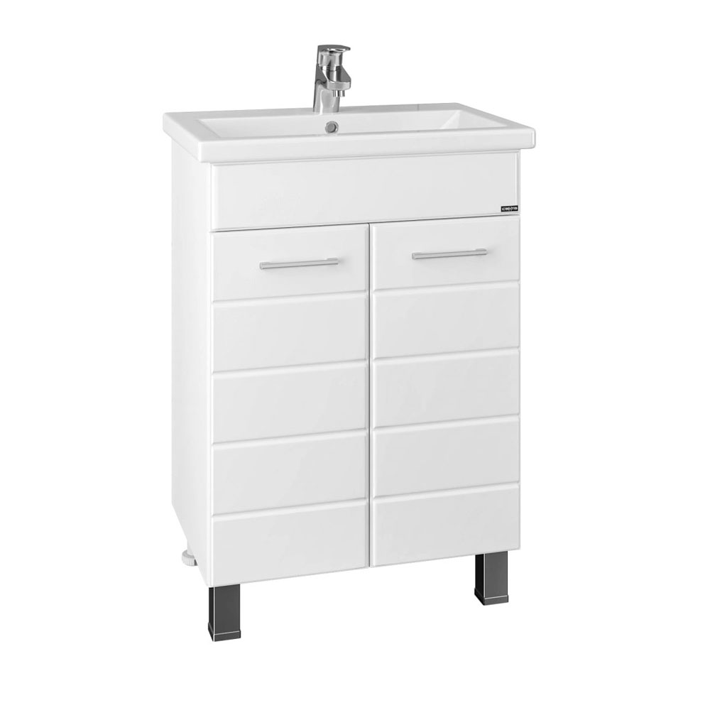 Тумба под раковину Санта Омега 60 напольная, с дверцами, цвет белый - фото 1