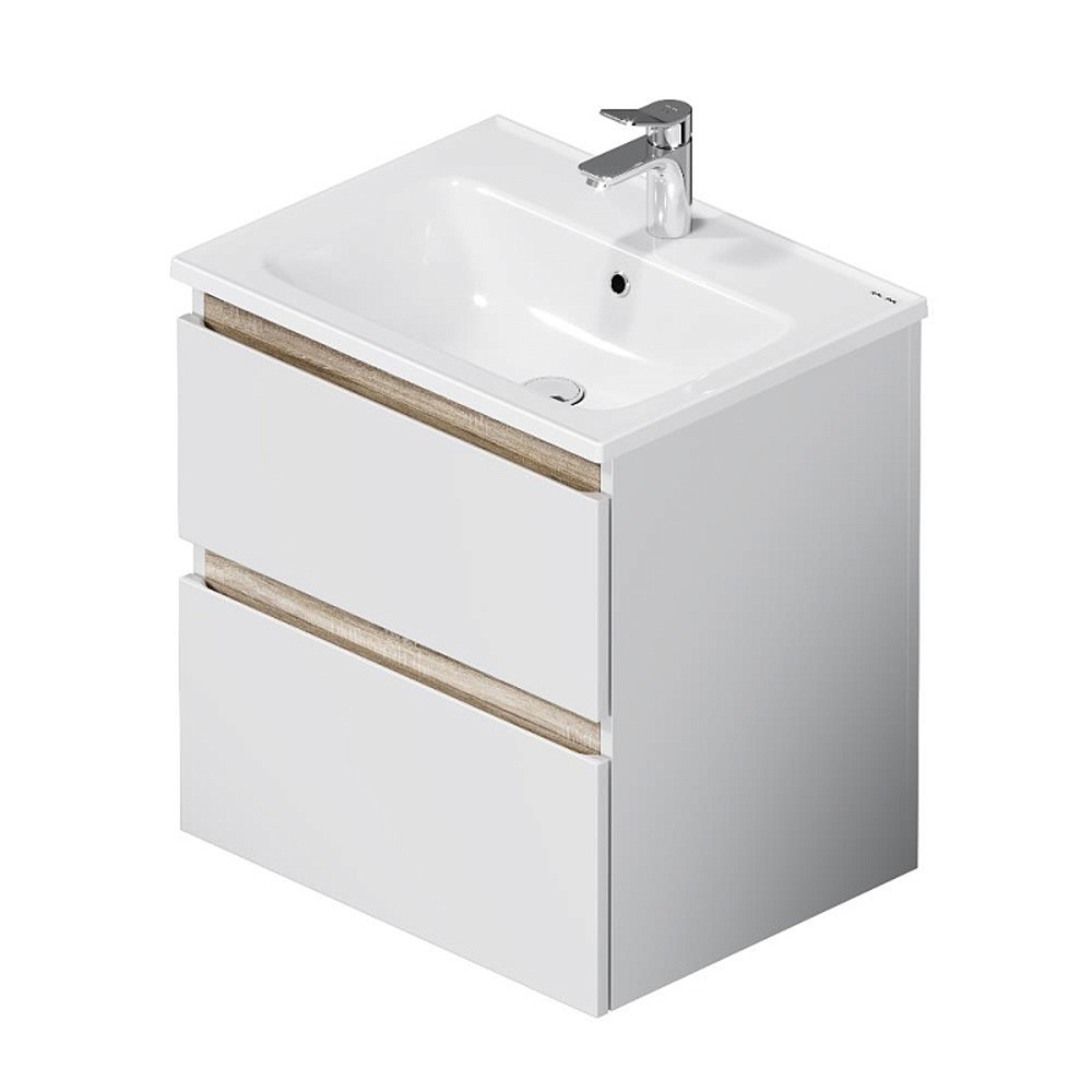 Тумба под раковину AM.PM X-Joy 60 подвесная, цвет белый глянец/дерево - фото 1