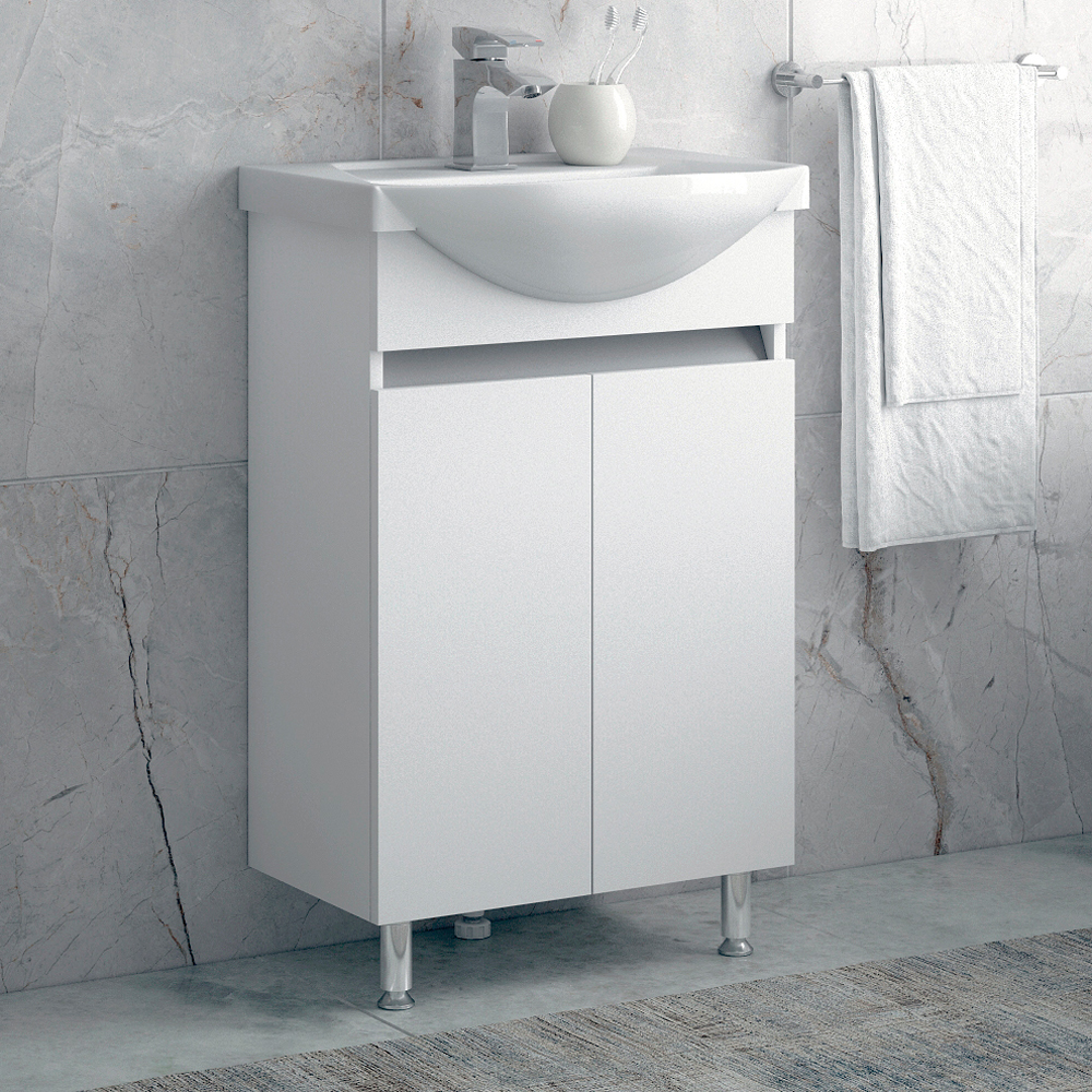 Тумба под раковину Corozo Джуно 50 М, цвет белый