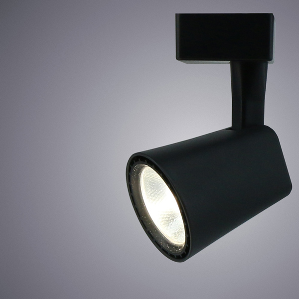 Трековый светильник Arte Lamp Amico A1821PL-1BK, арматура черная, плафон металл черный, 13х9 см