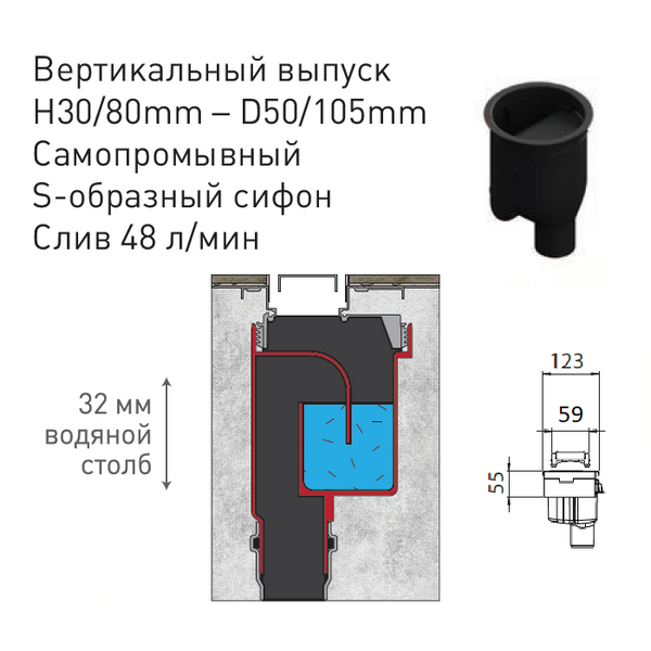 Душевой лоток Berges C1 Norma 090037 с решеткой 60x6 см, прямой выпуск, цвет хром матовый, 70x12 см - фото 1