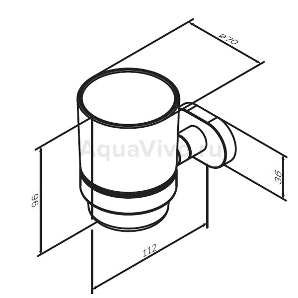 Стакан AM.PM Sense L A7434300, с держателем, цвет хром