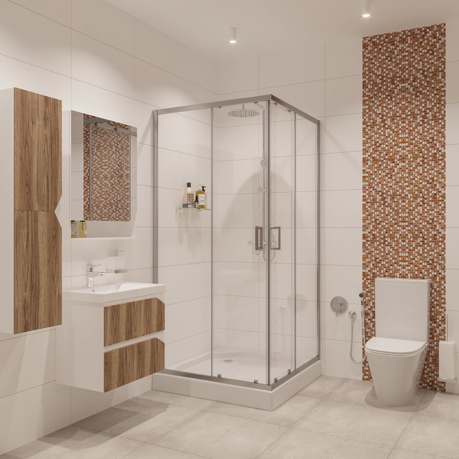 Душевой уголок Niagara Nova NG-6688-08 80х80, стекло прозрачное, профиль хром 