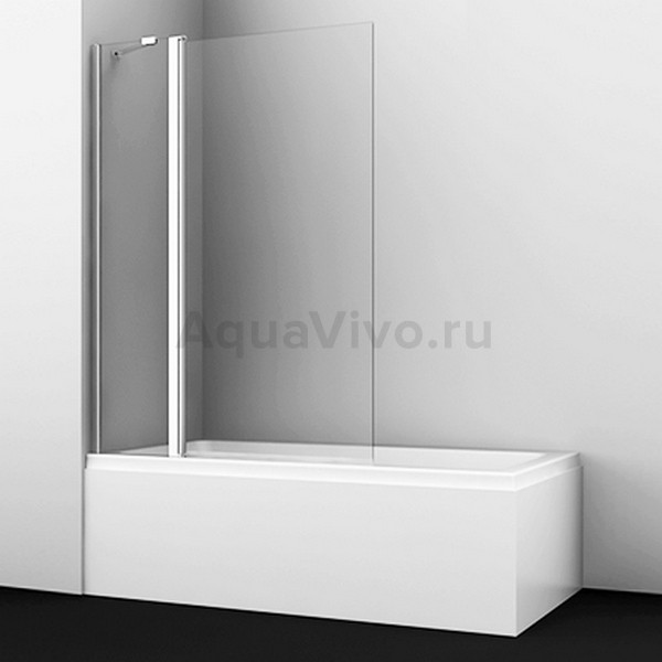 Шторка на ванну WasserKRAFT Berkel 48P02-110 110x140, стекло прозрачное, профиль серебристый