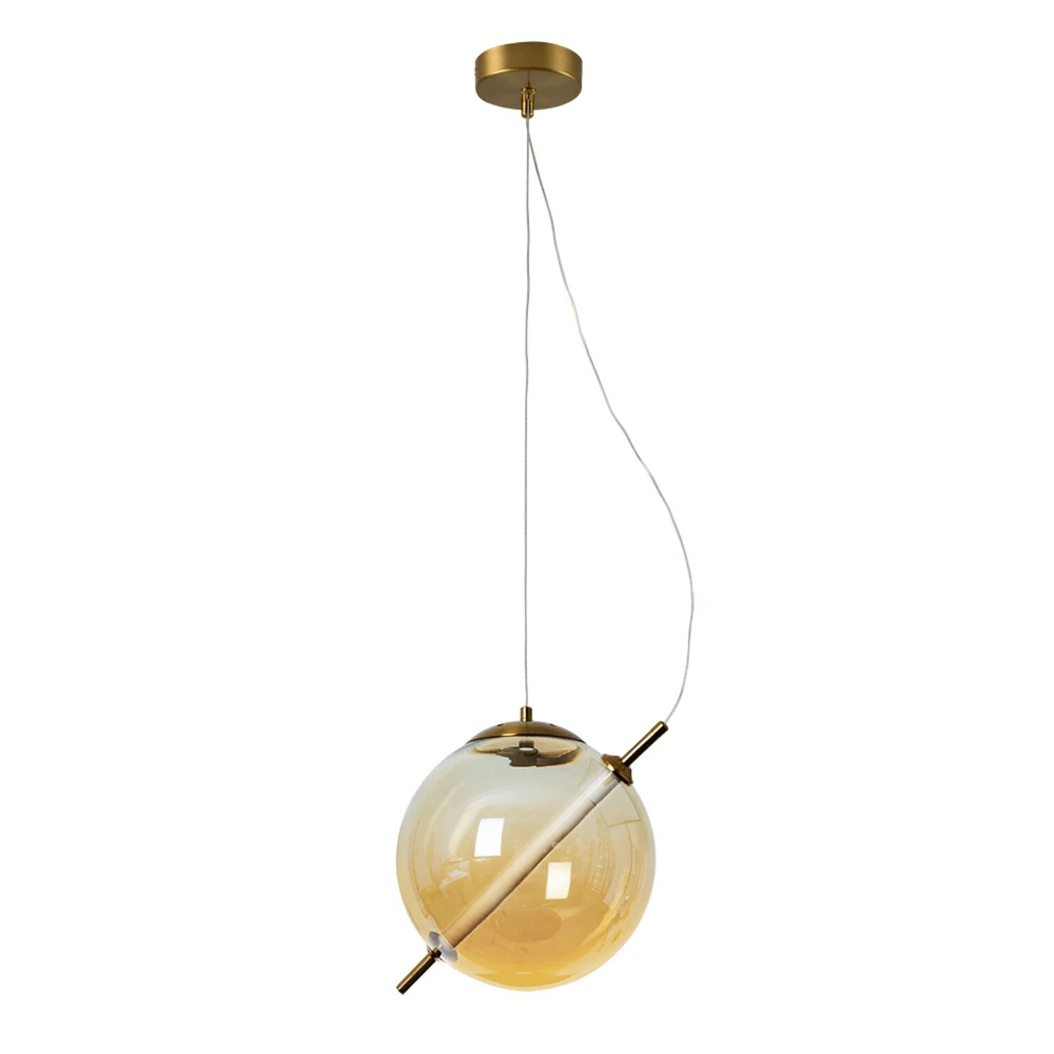Подвесной светильник Arte Lamp Нolly A3225SP-1PB, арматура полированная медь, плафон стекло янтарное