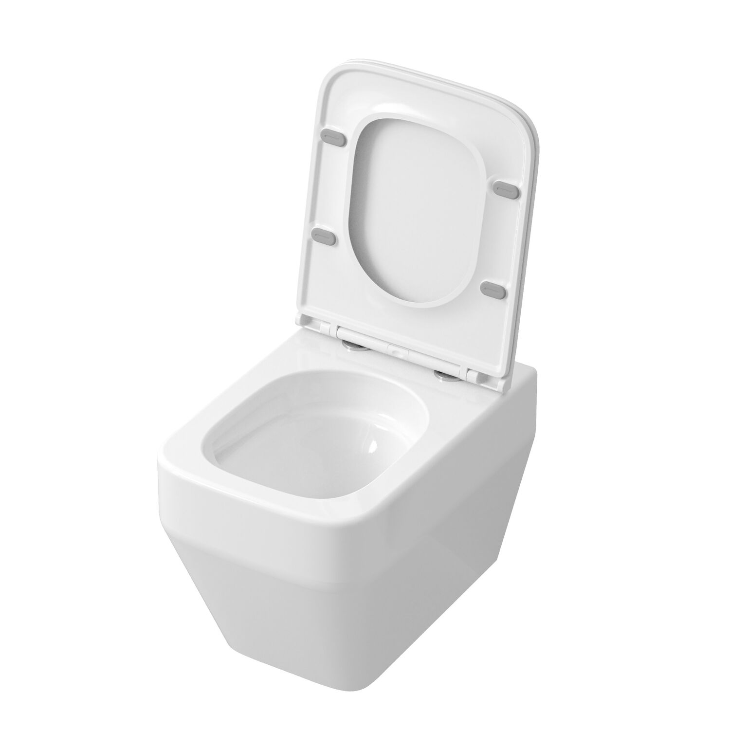 Унитаз Grossman Tornado GR-4410 SQ подвесной, безободковый, смыв Торнадо, с сиденьем микролифт, цвет белый глянцевый - фото 1