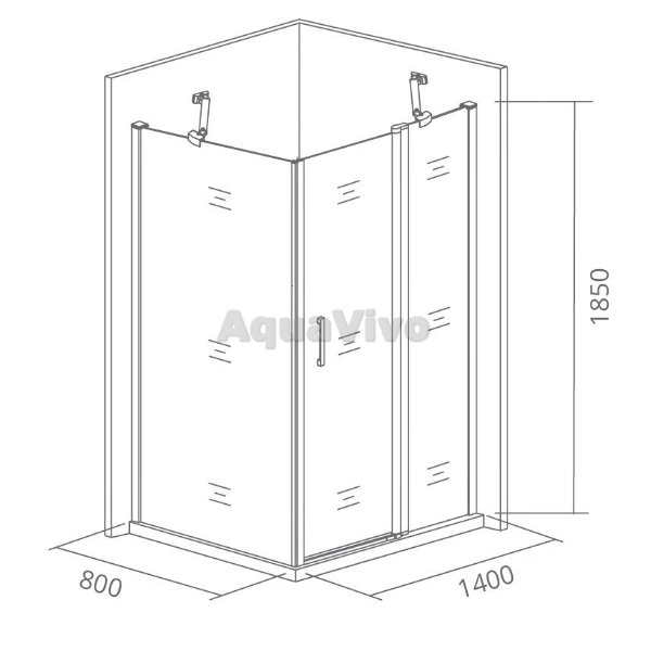 Душевой уголок Good Door Fantasy WTW+SP-F-CH 140x80, рисунок фэнтази, профиль хром