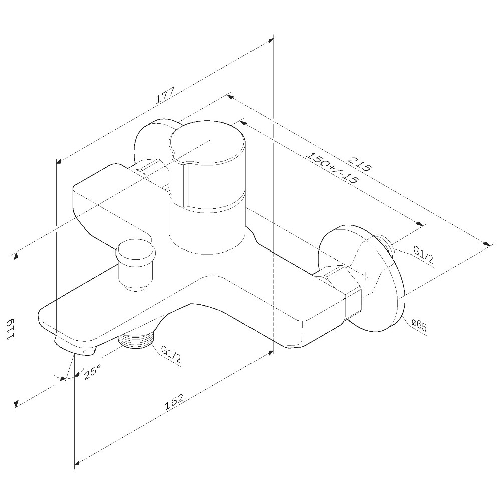 Смеситель AM.PM X-Joy TouchReel F85A10522 для ванны с душем, нажимной, цвет черный