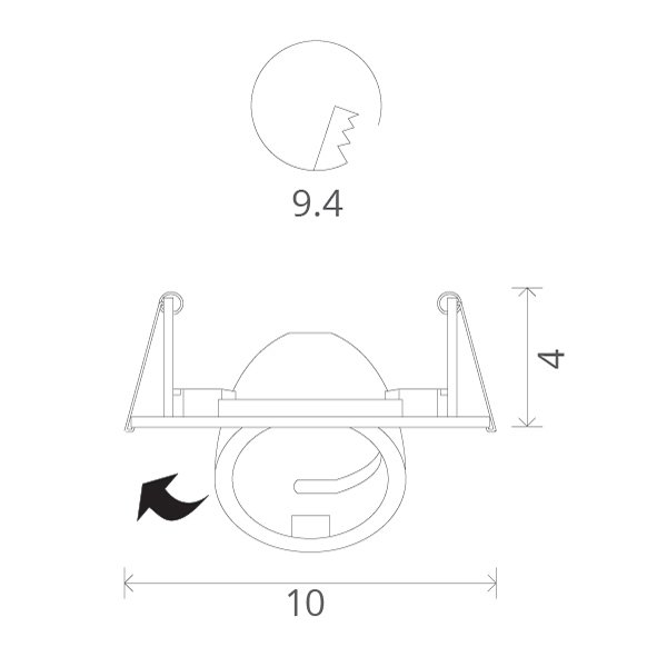 Точечный светильник Arte Lamp Accento A4009PL-1BK, арматура черная, 10х10 см