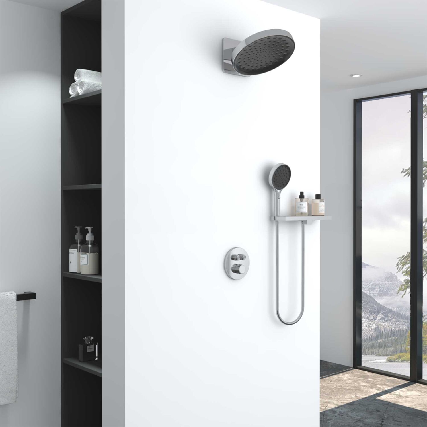 Душевой комплект Vincea Inspire VSFW-3I22MT3RCH, встраиваемый, с термостатическим смесителем, цвет хром - фото 1
