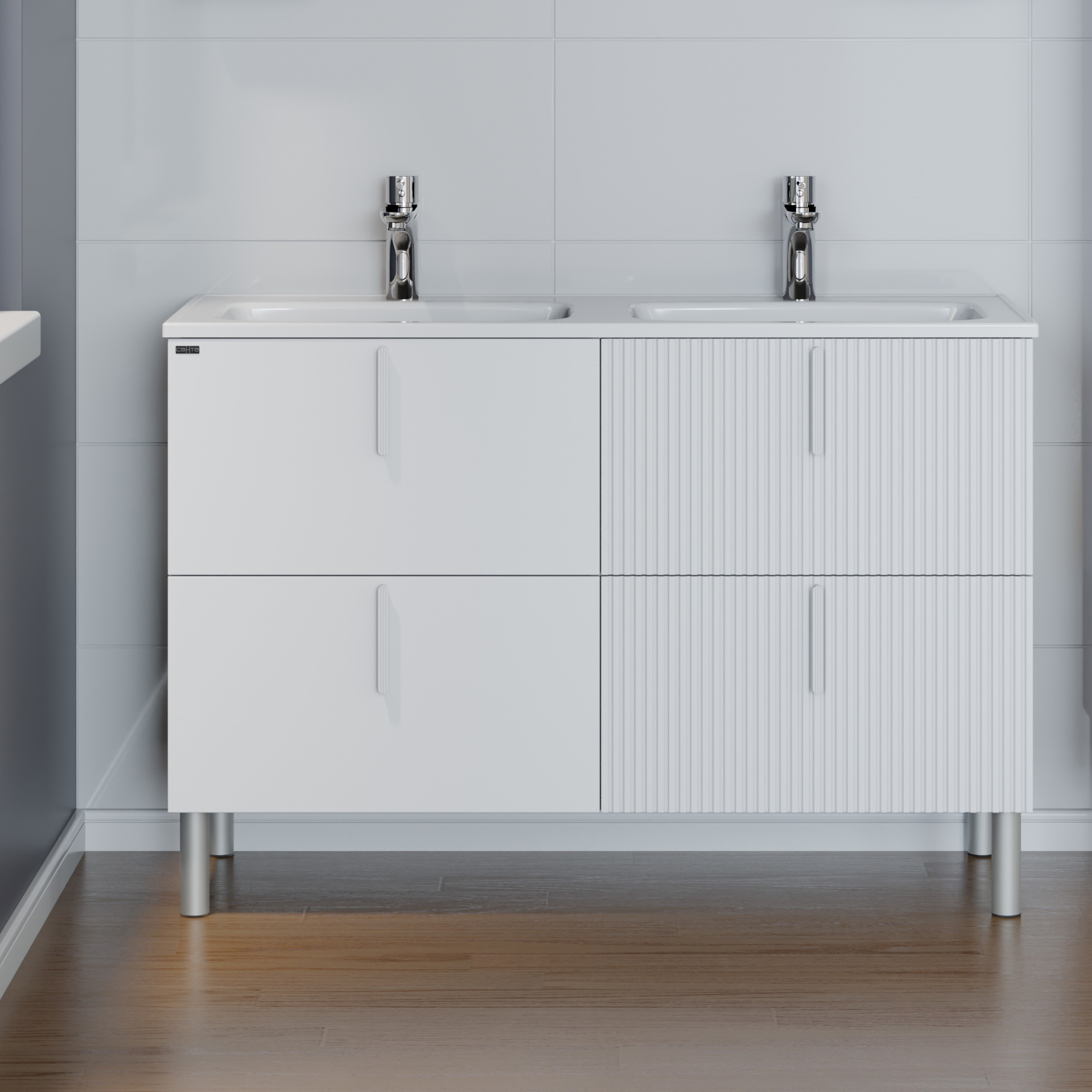 Тумба под раковину Санта Вега 120, цвет белый