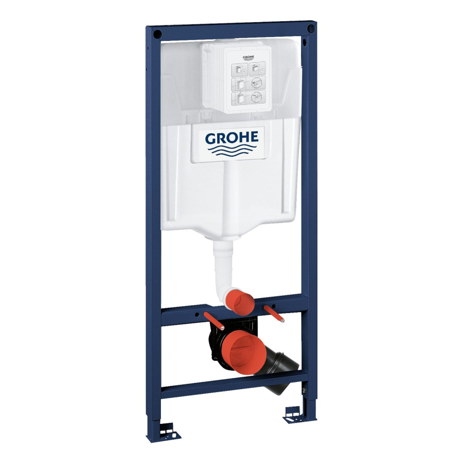 Комплект: Инсталляция Grohe 4 в 1 38929000 кнопка хром+Verna JK3021022 белый унитаз - фото 1