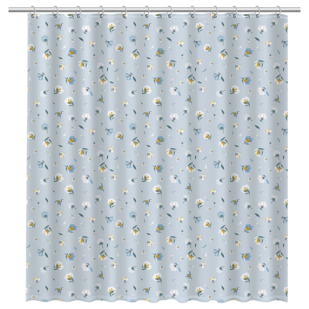 Штора для ванной Fixsen Garden FX-1509, 180x200, цвет голубой с рисунком