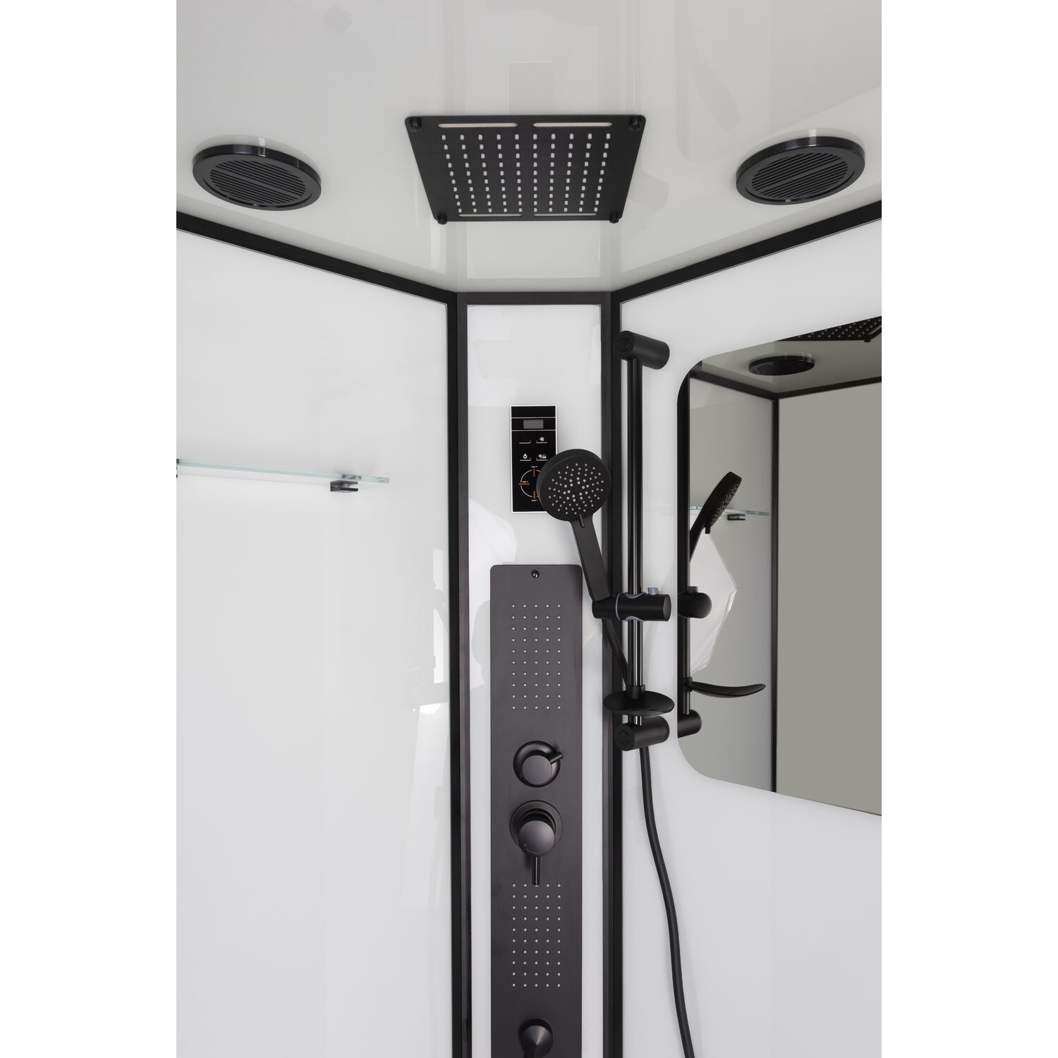 Душевая кабина Niagara Premium NG-6901-01G Black 90х90, стекло тонированное, профиль черный матовый, с крышей, с гидромассажем - фото 1