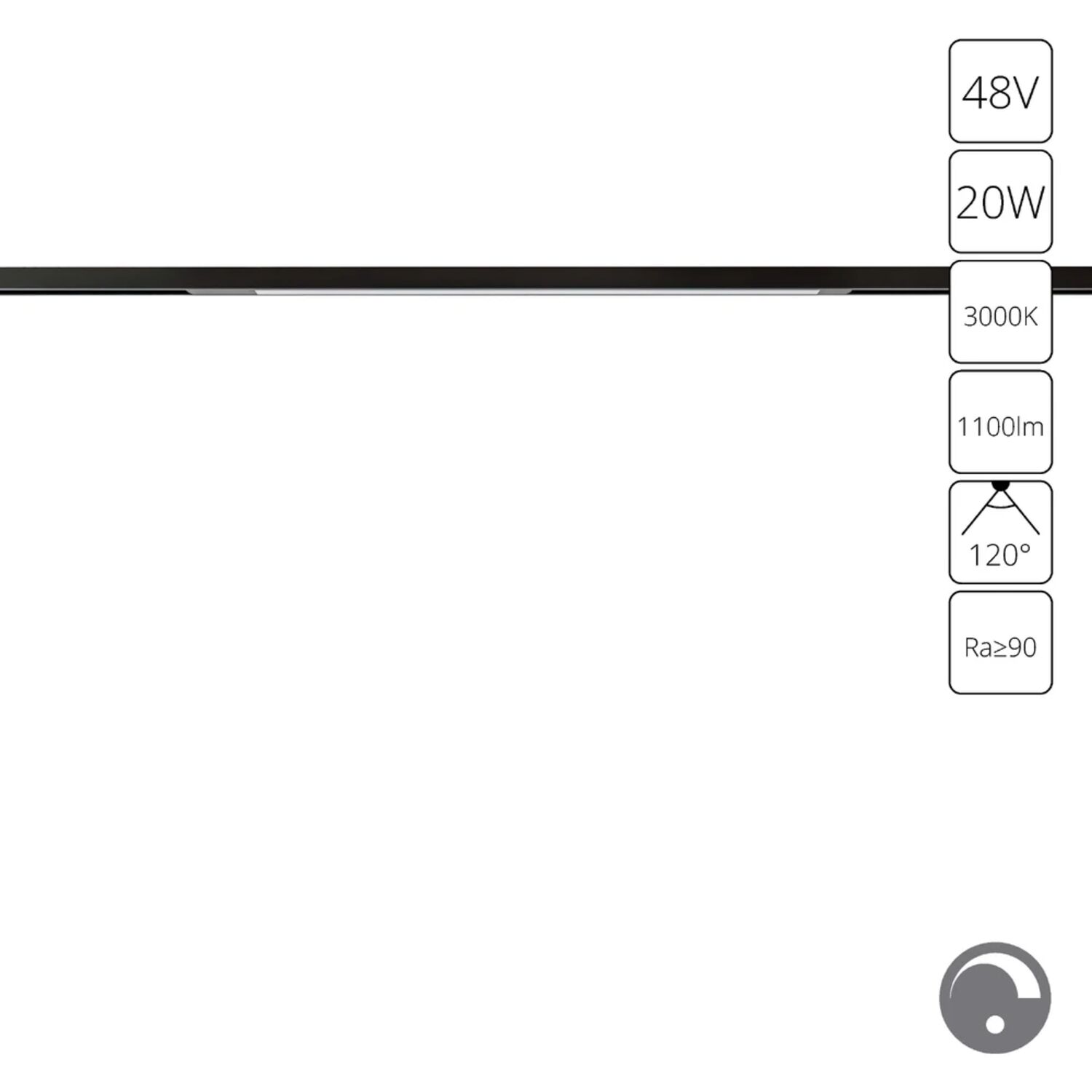Магнитный трековый светильник Arte Lamp Optima A7494PL-1BK, арматура черный 