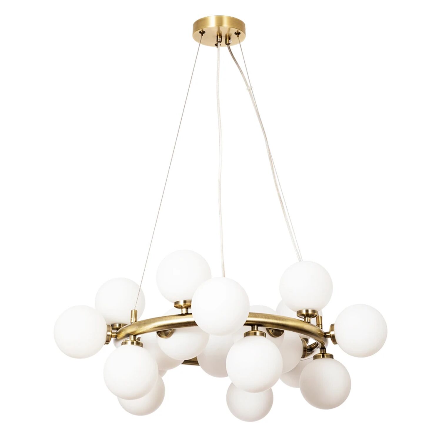 Подвесная люстра Arte Lamp Bolla-Piccolo A3988SP-20AB, арматура античная бронза, плафон стекло белое