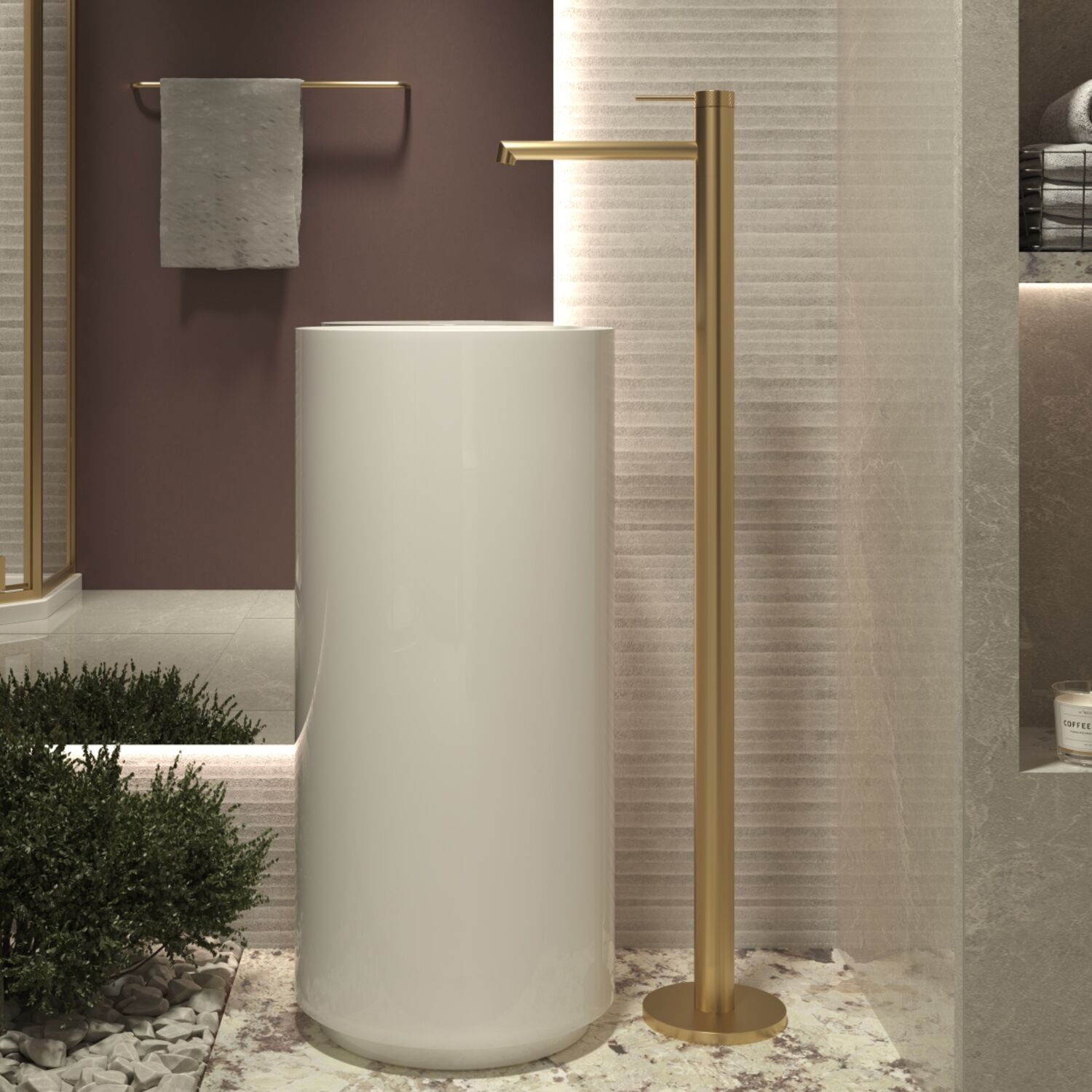 Смеситель Vincea Rim VFBF-2R1BG для раковины, цвет брашированный никель - фото 1