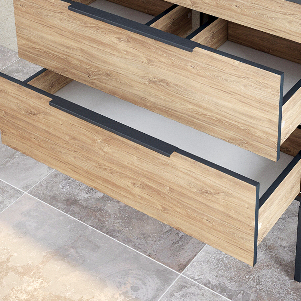 Мебель для ванной Corozo Форест 80, подвесная/напольная, цвет дуб канзас коричневый - фото 1