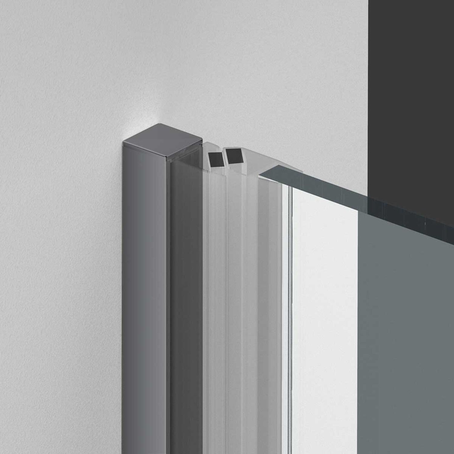 Душевая дверь Vincea Alpha VDP-3AL 100x195, стекло прозрачное, профиль вороненая сталь - фото 1