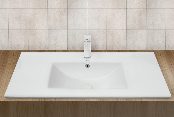Раковина Weltwasser SK Deilbach 7517-90 встраиваемая, 92x40 см, цвет белый глянец - фото 1