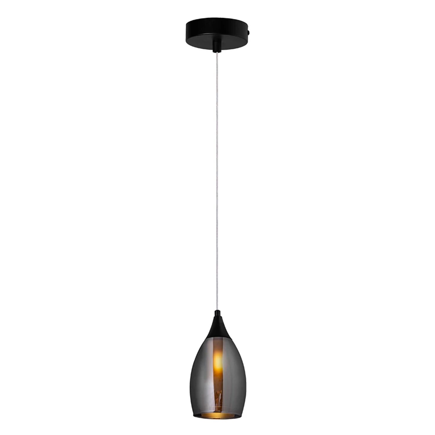 Подвесной светильник Arte Lamp Barry A7951SP-1BK, арматура черный, плафон стекло дымчатое