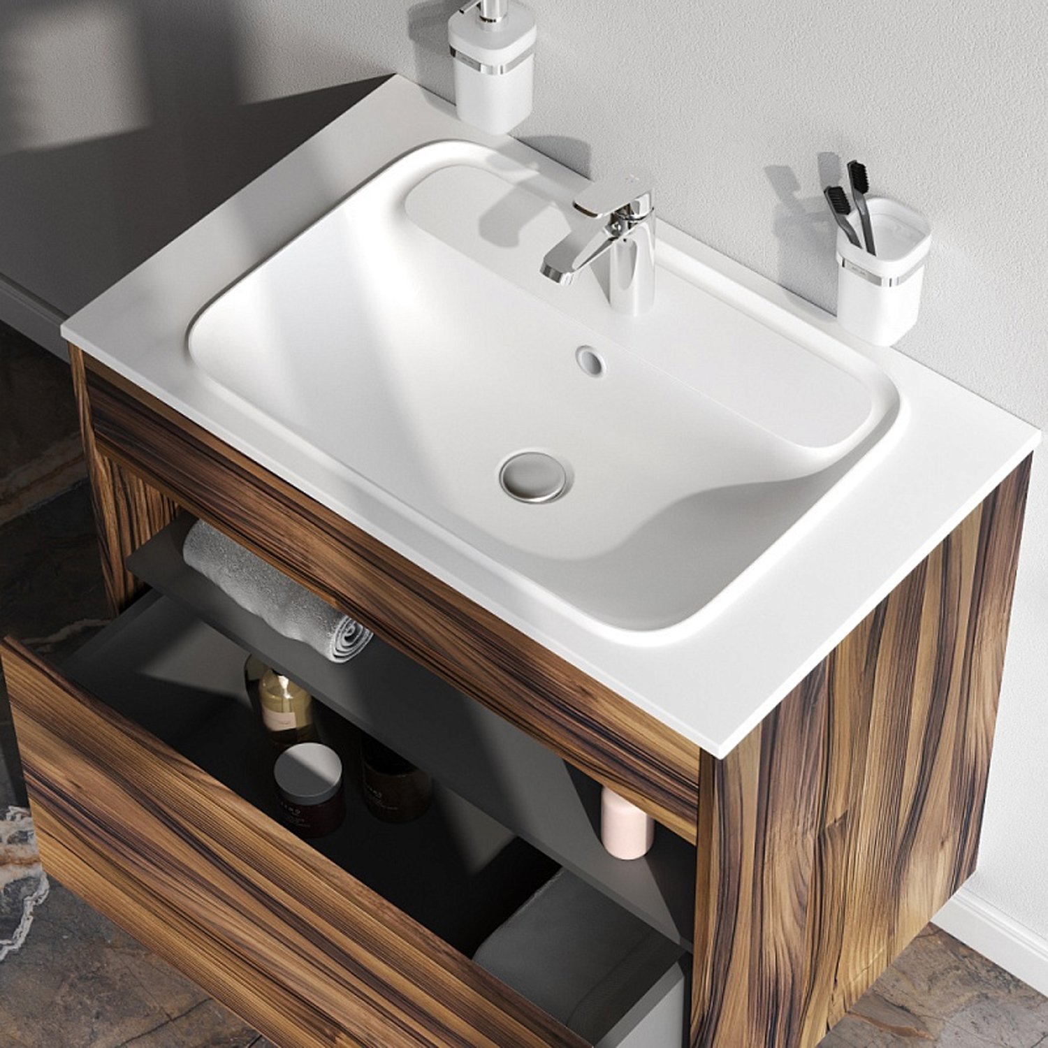 Тумба под раковину AM.PM Func 80, цвет дуб крафт - фото 1