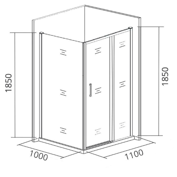 Душевой уголок Good Door Latte WTW+SP-C-WE 110x100, стекло прозрачное, профиль белый - фото 1