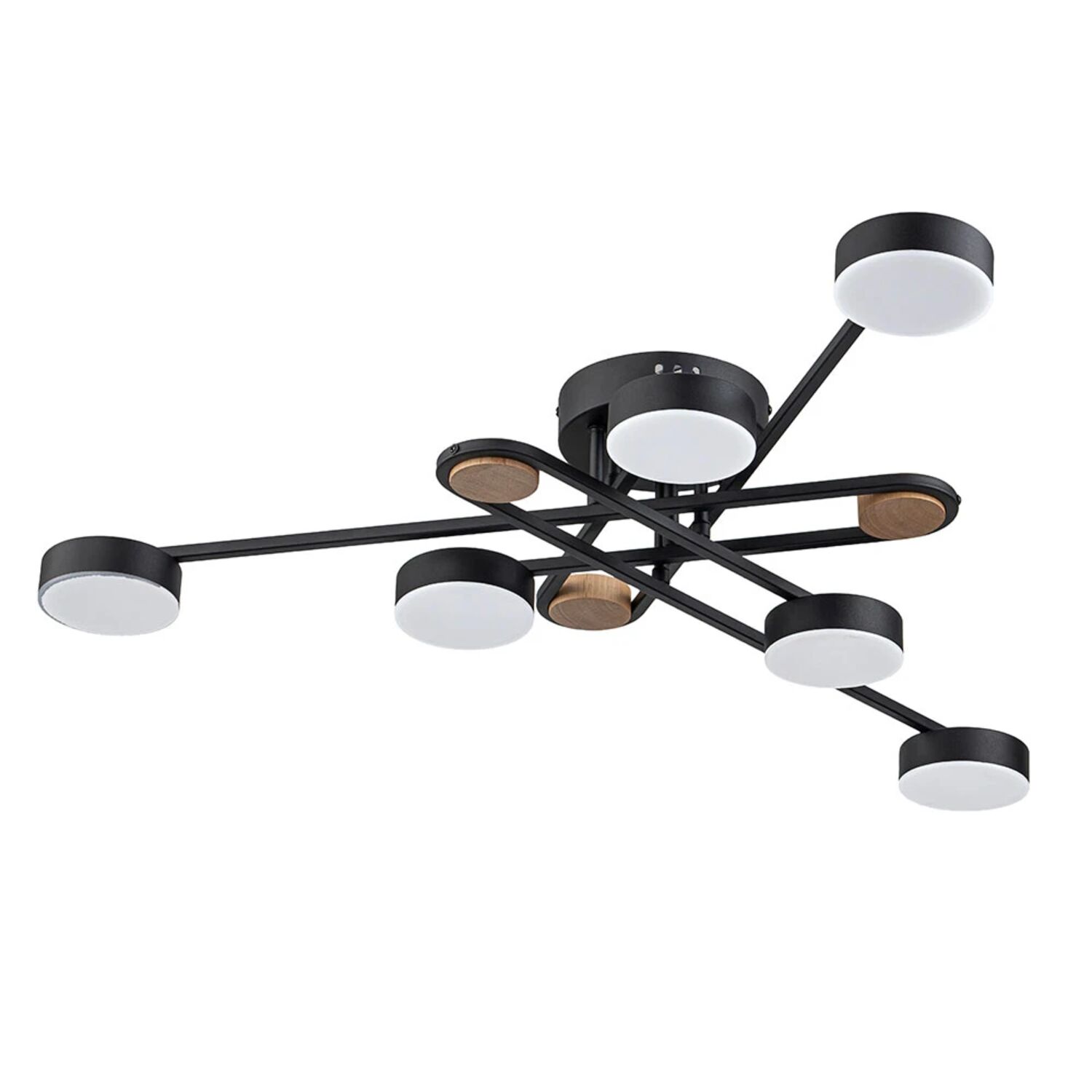 Потолочная люстра Arte Lamp Taygeta A2455PL-6BK, арматура черная, плафон пластик белый
