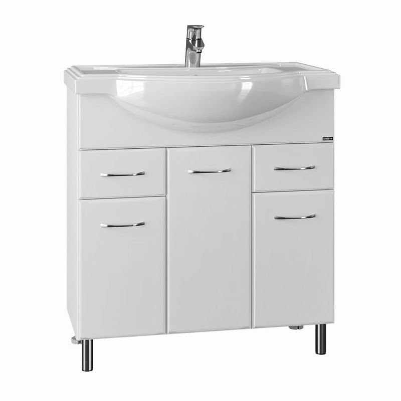 Тумба под раковину Санта Эльбрус 80 напольная, цвет белый - фото 1