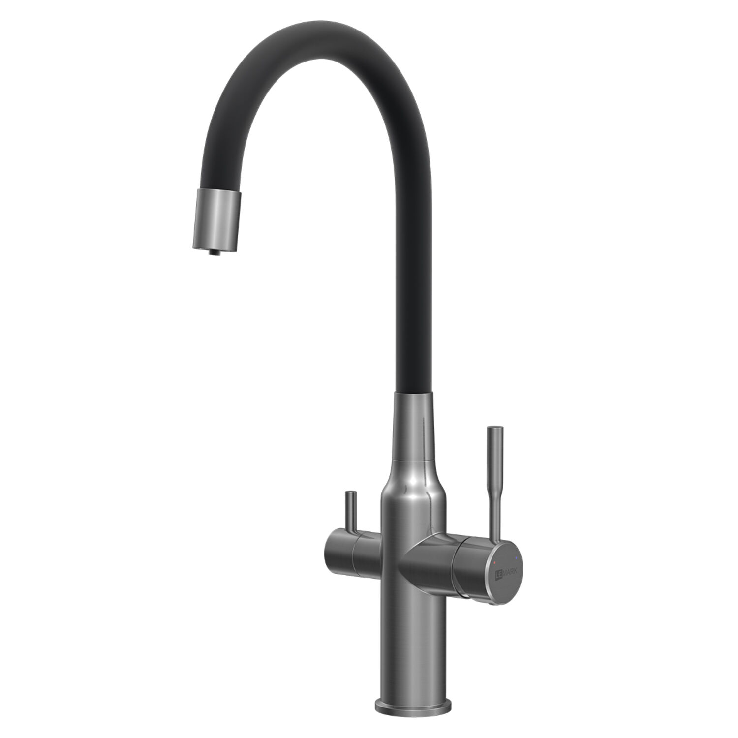 Смеситель Lemark Expert LM5083GMN-Black для кухни, с гибким изливом, под фильтр, цвет графит / черный