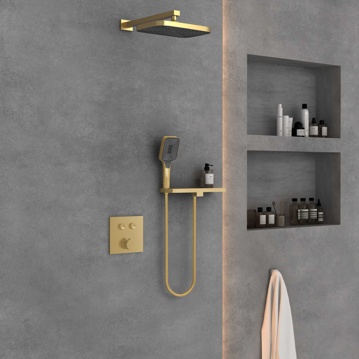 Душевой комплект Vincea VSFW-4211RBG, встраиваемый, цвет брашированное золото - фото 1