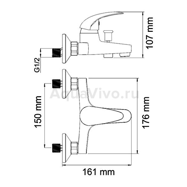 Смеситель WasserKRAFT Isen 2601 для ванны с душем, цвет хром