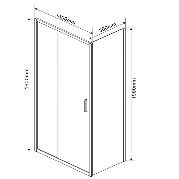 Душевой уголок Vincea Garda VSR-1G1 140x80, стекло прозрачное, профиль черный