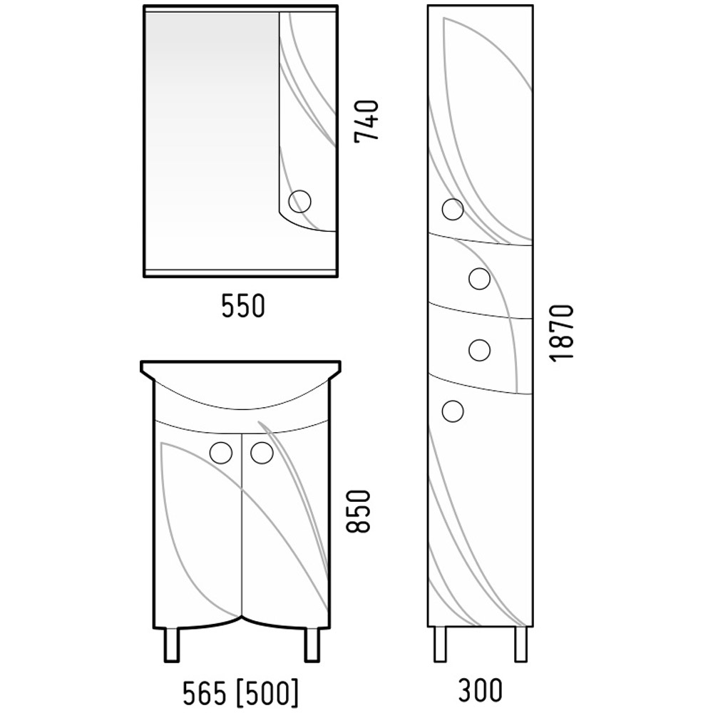 Мебель для ванной Corozo Ультра Флора 55, цвет белый - фото 1