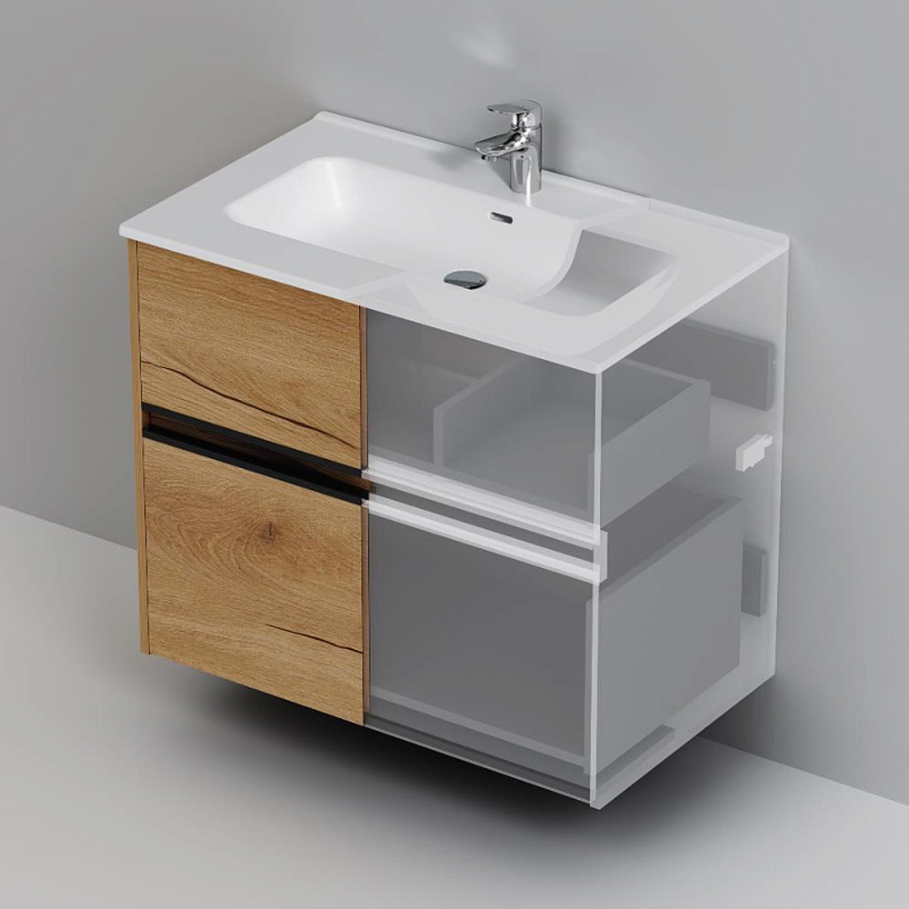 Тумба под раковину AM.PM Sense 80 подвесная/напольная, цвет светлое дерево - фото 1