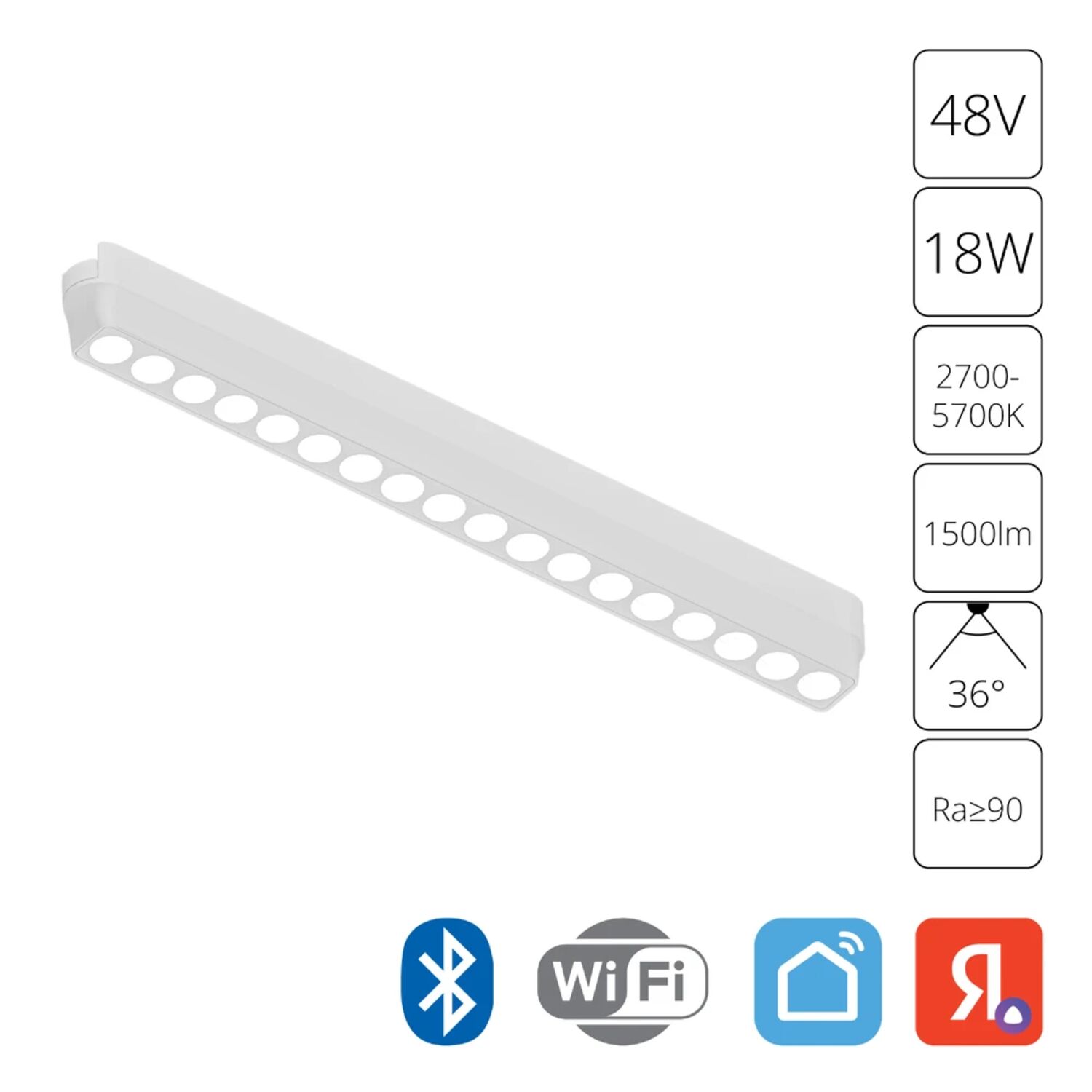 Магнитный трековый светильник Arte Lamp Rapid A2969PL-1WH, арматура белая   