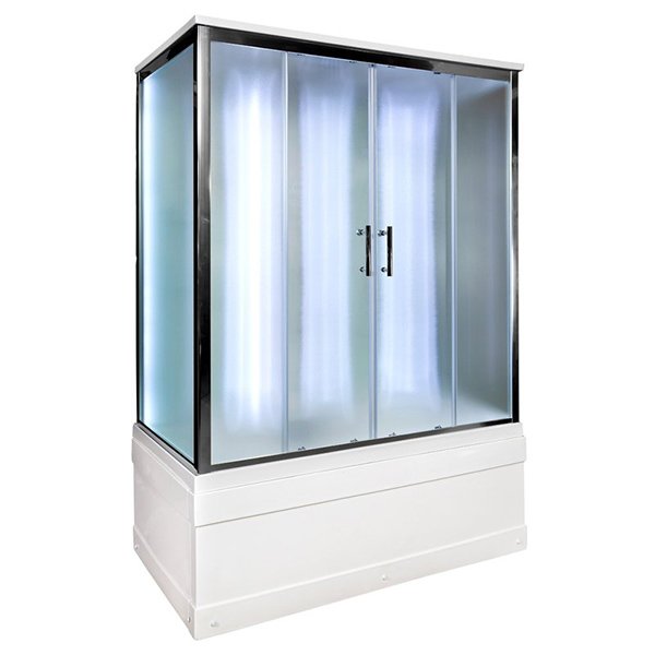 Душевая кабина Deto EM4516 LED 160x85, стекло матовое, профиль хром глянцевый, с сенсорным управлением, с гидромассажем - фото 1