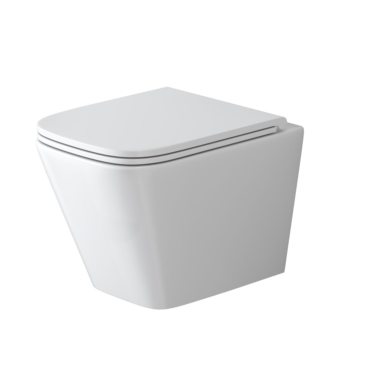 Унитаз Grossman Tornado GR-4479 SQ подвесной, безободковый, смыв Торнадо, с сиденьем микролифт, цвет белый глянцевый